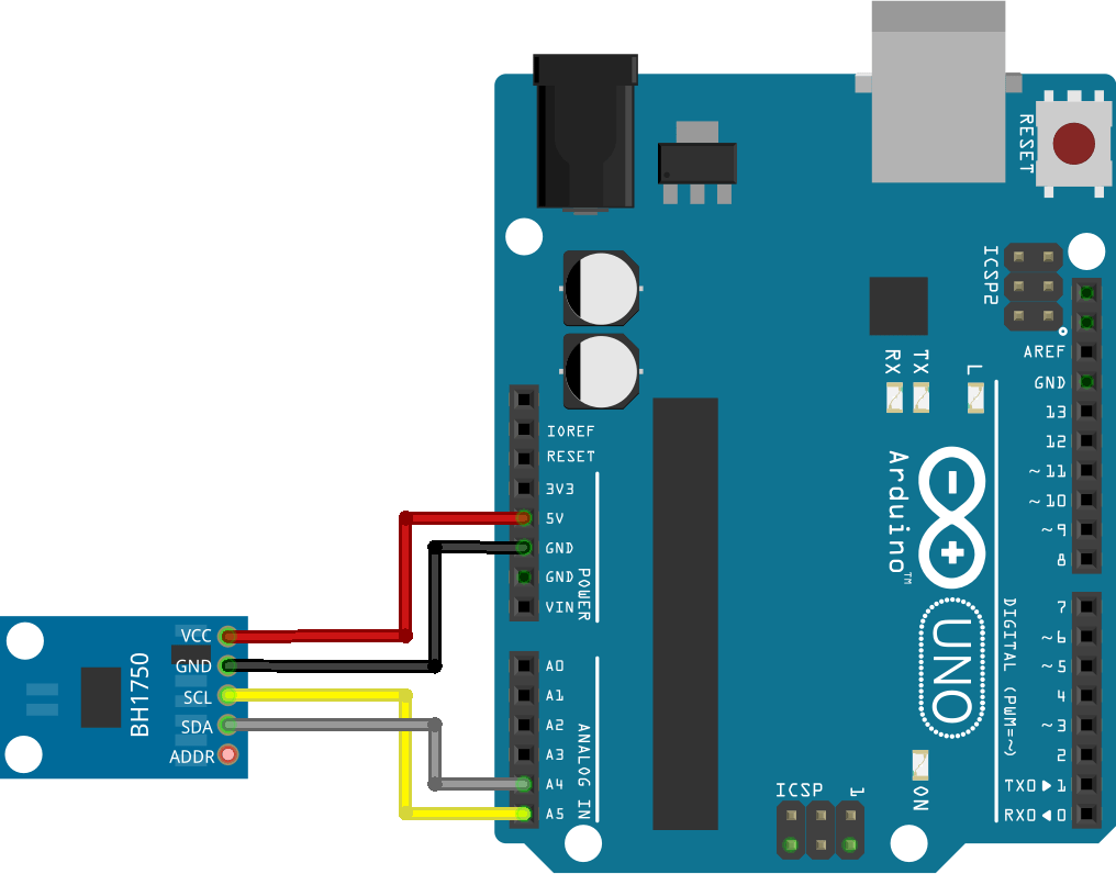 BH1750 Wiring Diagram with Arduino
