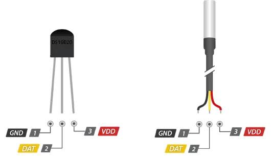 DS18B20 Sensor Pinout Diagram