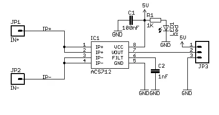 Close-up or block diagram of ACS712 module