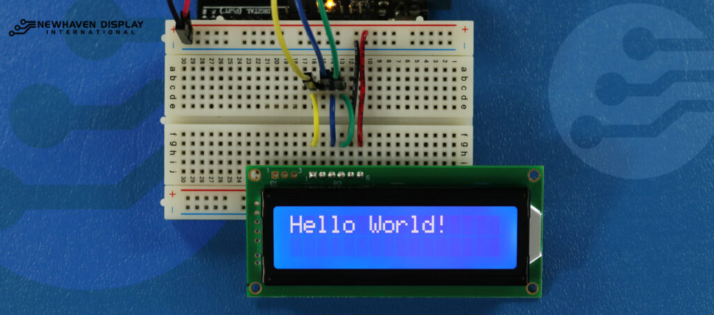 Example of text displayed on 16x2 I2C LCD with Arduino
