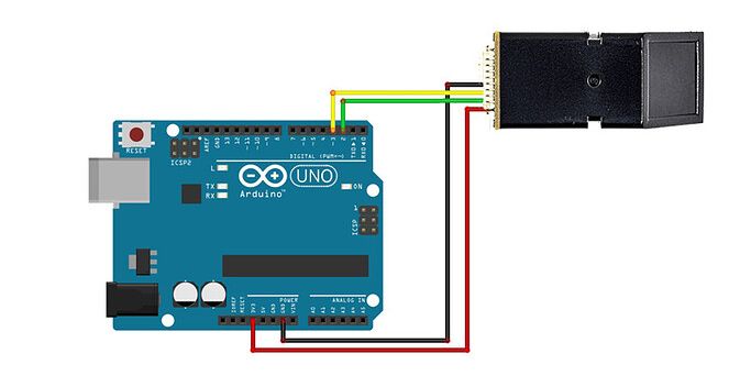Wiring Diagram of AS608 fingerprint module with Arduino Un